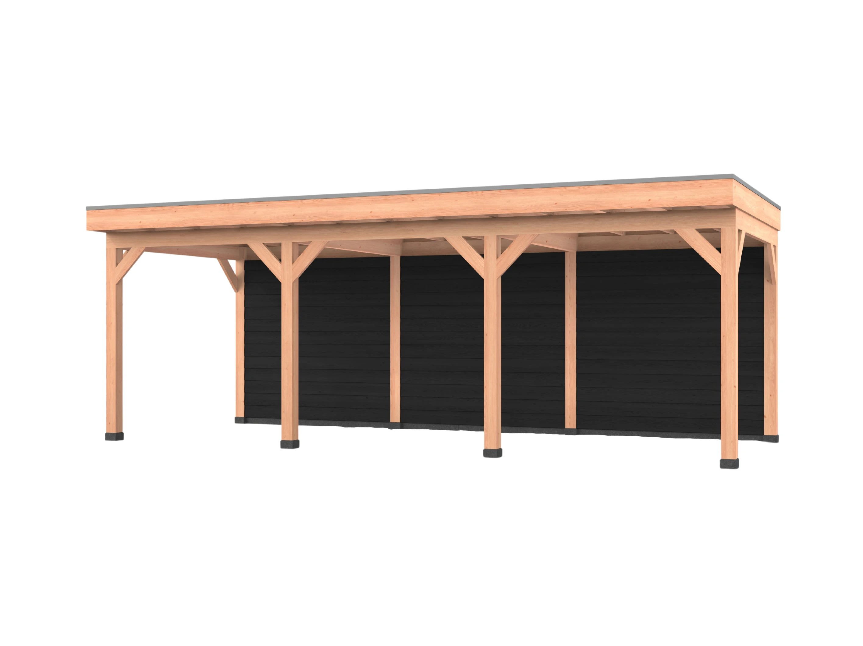 Douglas overkapping, 750 x 300, met zwarte achterwand, Westwood Comfort Green - Afbeelding 1